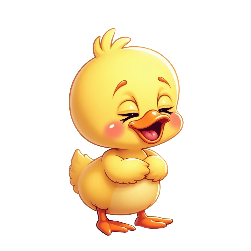 Happy Cartoon Duckling